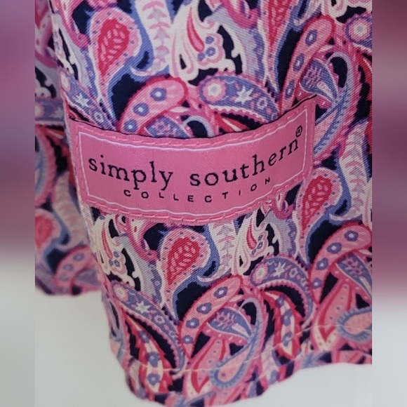 Simply Southern Paisley Print Dress Pink & Purple Size Medium - Picture 6 of 6